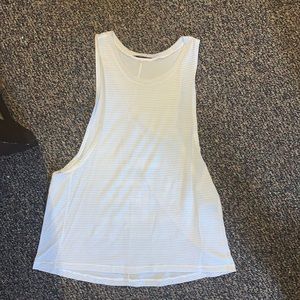 White and gray striped Lulu lemon top